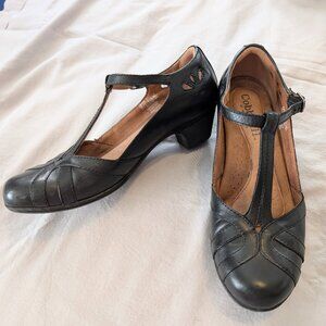 black genuine leather t-strap mini heels sz 7.5, Cobb Hill Angelina Pump